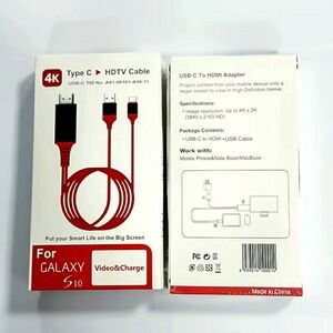 Type C to HDTV Cable Adapter for Galaxy S10 - Red